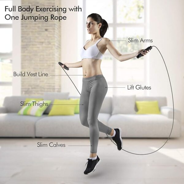 Adjustable Speed Jump Rope - Tangle-Free Cable for Fitness & Home Exercise - Image 3