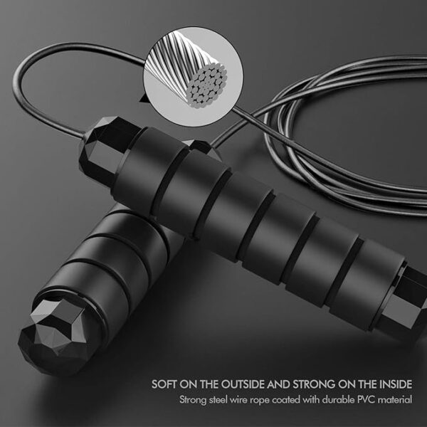 Adjustable Speed Jump Rope - Tangle-Free Cable for Fitness & Home Exercise - Image 2